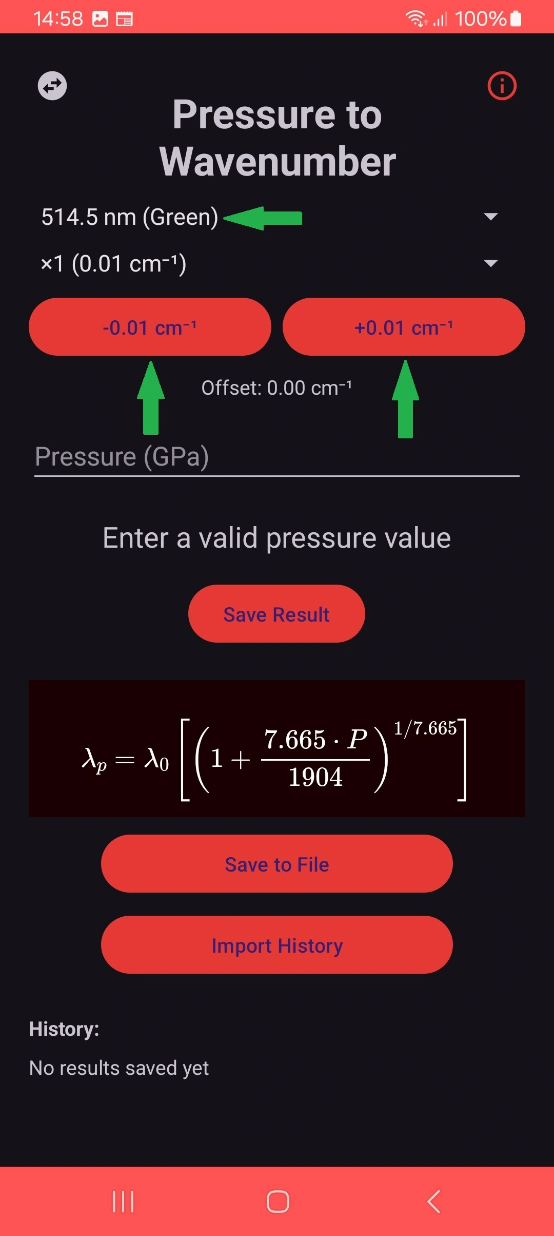Fine adjustment controls in dark mode