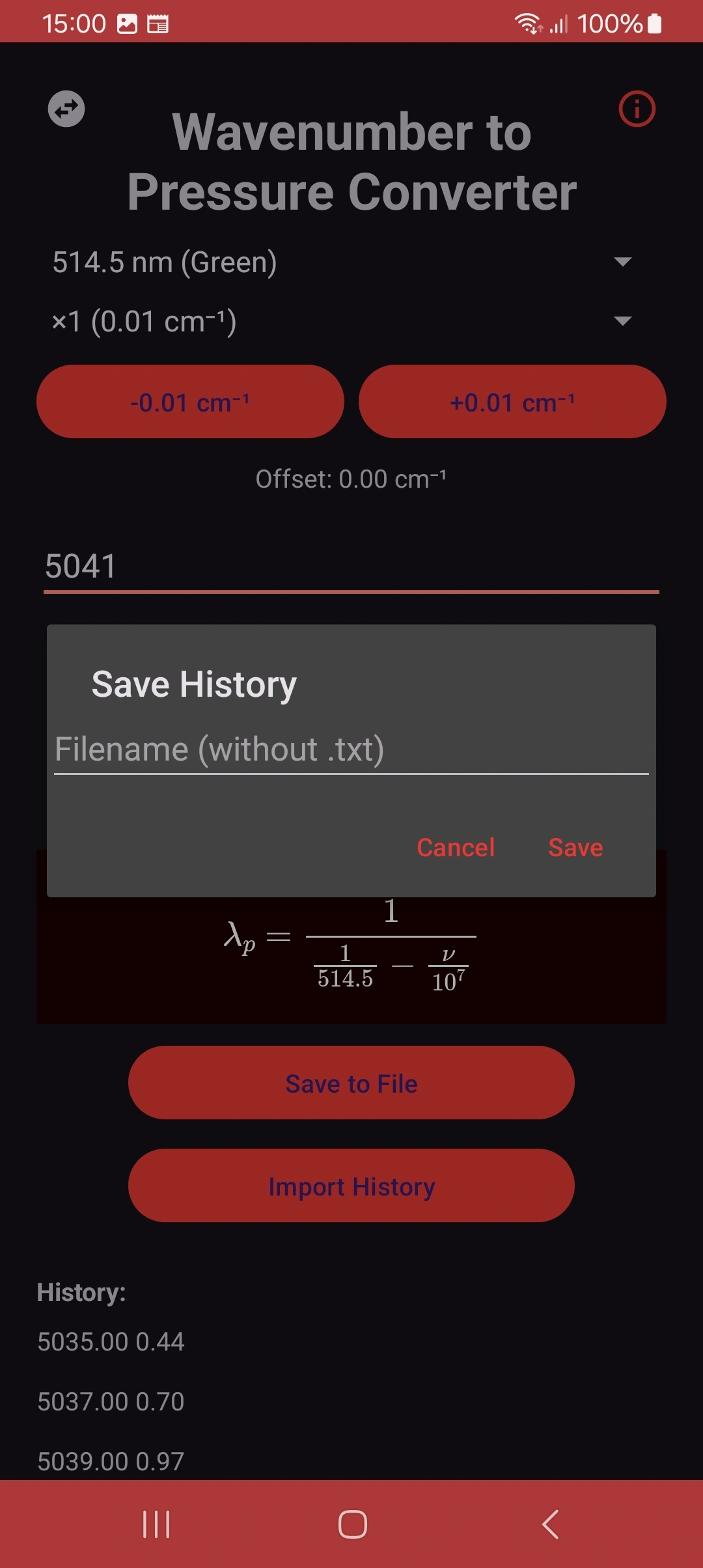 Import/export options in dark mode