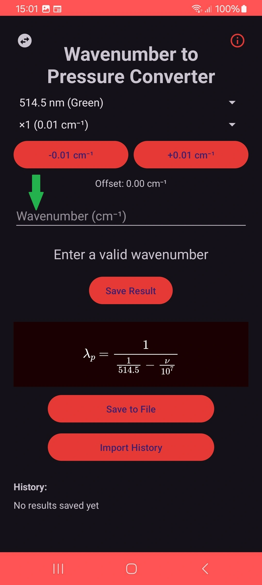 Input field in dark mode