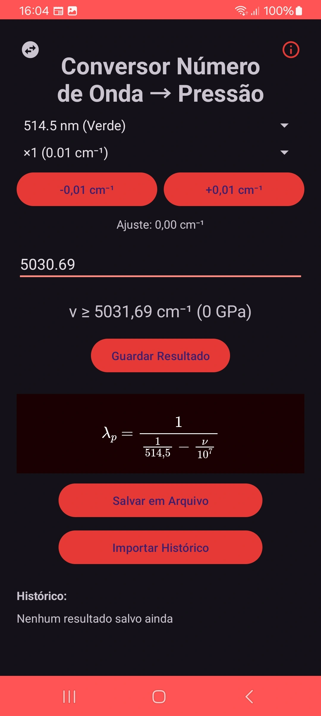 Mensagem de validação no modo escuro
