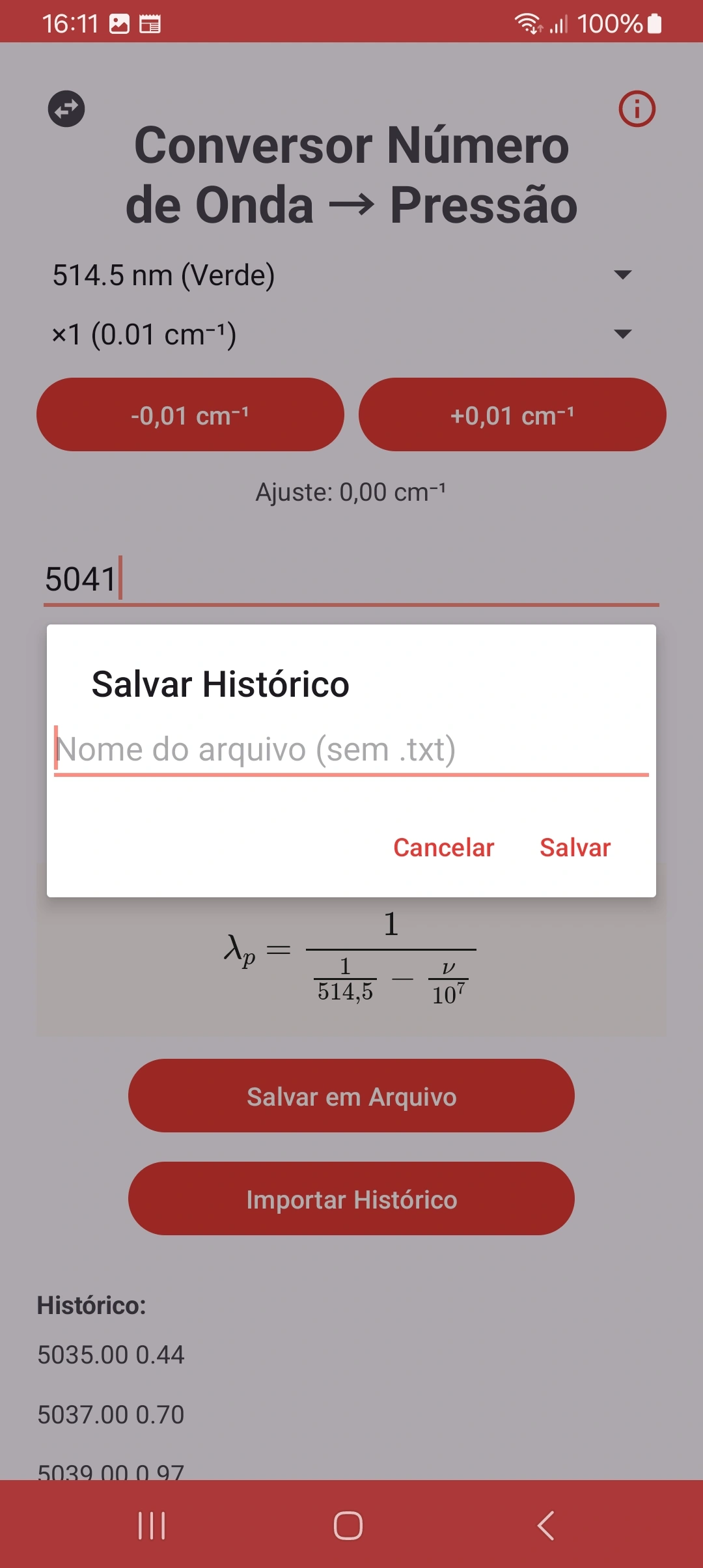 Opções de importação/exportação no modo claro