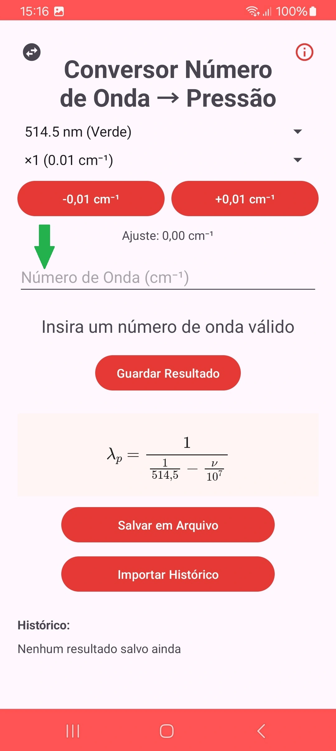 Campo de entrada no modo claro